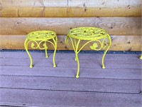 small yellow iron plant stands