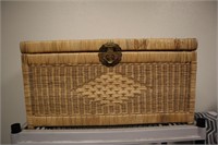 Large Wicker Latched Chest