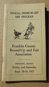 1925 Franklin Co. Preston Idaho Fair Book
