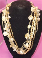 Sea Shell and faux Pearl Necklace18"