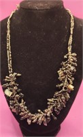 20" Double Strand Glass Bead Necklace in Bronze