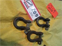 Three 7/8" Screw Shackles/ Clevis