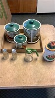 Bird canisters, salt and pepper shakers