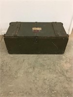 Vintage Military Footlocker Trunk WWII 33.5W x