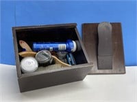 Shoe Shine Box with Contents