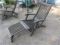Teak Queen Mary Style Deck Lounger