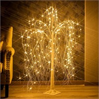Vanthylit 4FT 180LED White Willow Tree Light with