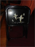 (3) Mid/Mod Metal TV Trays