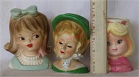 3 pcs. Vintage Head Vases