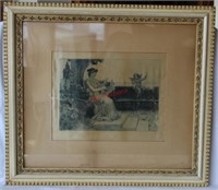 ca. 1887 Signed Framed Jos. Lauber Silk Engraving