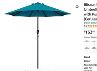 Blissun 9' Outdoor Aluminum Patio Umbrella