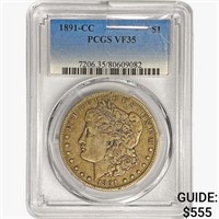 1891-CC Morgan Silver Dollar PCGS VF35