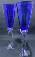 Cobalt Blue Goblet Pair