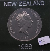 1986 NEW ZEALAND DOLLAR GEM BU