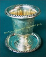STERLING SILVER TOOTHPICK HOLDER AND TRAY