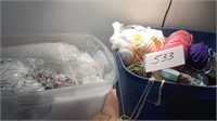 1 large tote of crafters yarn, and a large tote