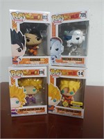 LOT OF 4 POP FIGURES DRAGONBALL Z