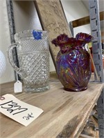 Fenton Vase & Glass Pitcher