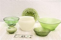 GREEN BOWLS AND PLANTER