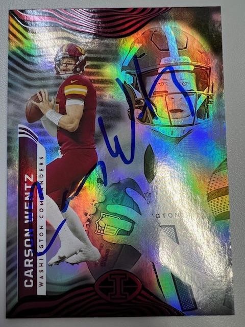 Commanders Carson Wentz Signed Card COA