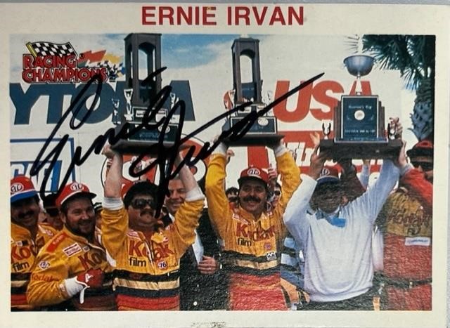 Ernie Irvan Signed Card with COA