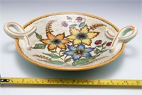 Gouda Holland Flower Pottery Bowl w/ Handles.