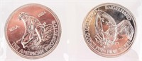Coin 2 Engelhard One Troy Ounce .999 Silver Rds