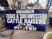 Porcelain Sign "Southwest Cattle Raisers"
