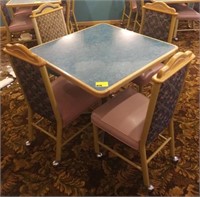 Square Diner Table with 4 Chairs (1 not matching)