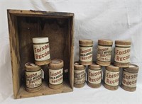 Edison Wax Cylinder In Small Crate