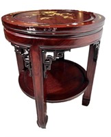 CHINESE ROSEWOOD ROUND TABLE WITH INLAY