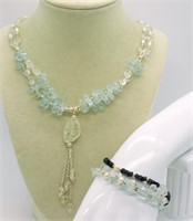 Matching Crystal & Gemstone Necklace & Bracelet