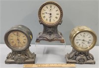 3 Antique Seth Thomas Shelf Clocks