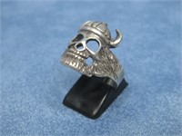 Sterling Silver Skull Ring Hallmarked