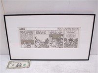 Framed Vintage 1989 Cathy comic strip Signed
