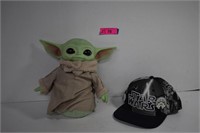 Star Wars Hat w/Pins & Mandelorian Plush