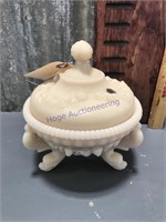Westmoreland seashell footed candy dish, beige