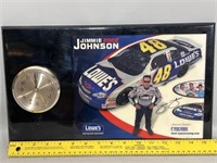 Jimmy Johnson Autographed Plaque with Clock