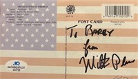 Milt Plum Signed Post Card with COA