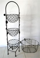 Metal Plant Stand & Basket