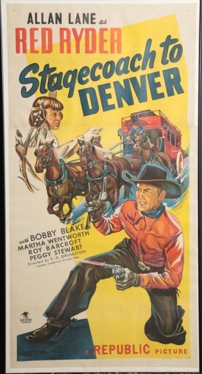 1946 Stagecoach To Denver 3 Sheet Movie Poster