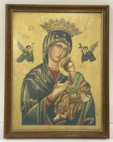 (W) Framed Religious Artwork.( Appr 14in x 18in)