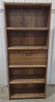 (AB) Wooden Bookcase w/ Horizontal Cabinet Door