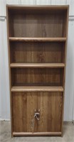 (AB) Wooden 3-Shelf Bookcase w/ Bottom Cabinet