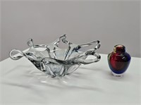 Murano Glass Bowl & Sommerso Vase