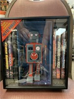 RETRO METAL WIND-UP ROBOT W/ 6 SCI FI DVD BOX SET