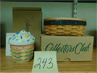 2 Longaberger Collector Club Baskets - 1 Cupcake -