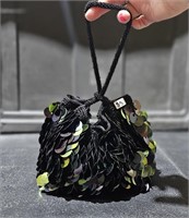 Chicos Chunky Dangle Sequin Evening Bag Purse