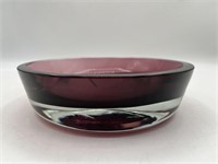 PURPLE ART GLASS DISH