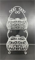 Wrought Iron Two Tier Lidded Fruit Basket